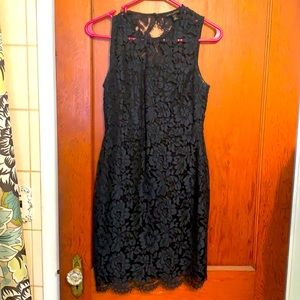 Navy lace cocktail dress